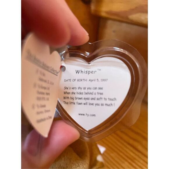 TY BEANIE BABIES BABY WHISPER THE DEER 98 RETIRED PE STAMP - Picture 5 of 5